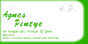 agnes pintye business card